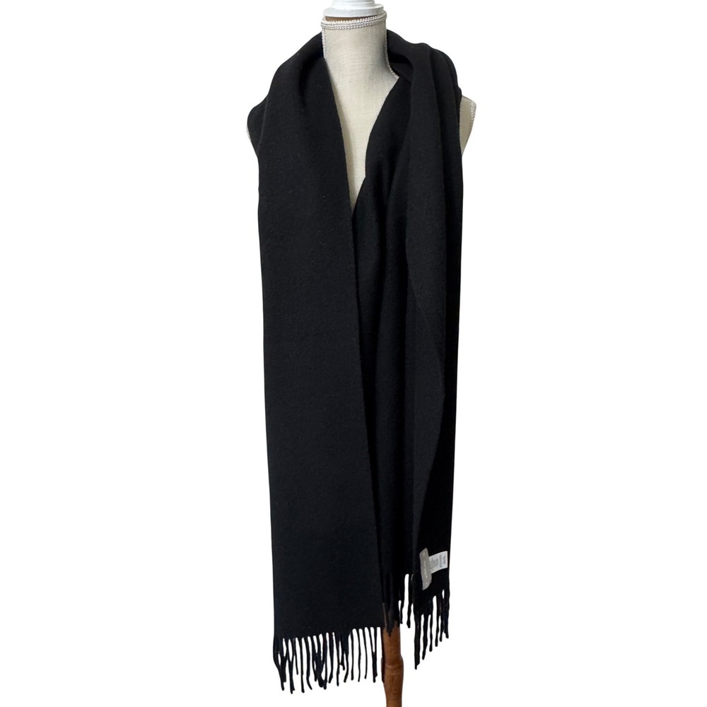 Everlane Wool/Cashmere Blanket Scarf/Shawl Black 27x84